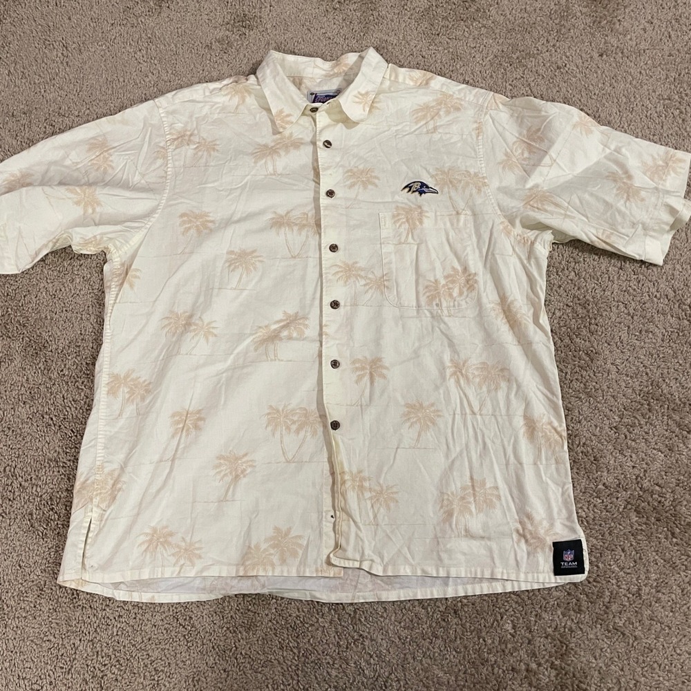 Reyn Spooner NFL Ravens Hawaiian Shirt Palm Trees Button Up Size XL - Picture 3 of 9